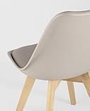 Стул Stool Group Frankfurt бежевый, сиденье из сочетания пластика и экокожи, ножки деревянные, фото 9