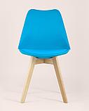 Стул Stool Group Frankfurt бирюзовый, сиденье из сочетания пластика и экокожи, ножки деревянные, фото 7