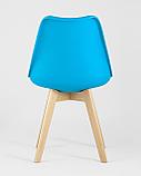 Стул Stool Group Frankfurt бирюзовый, сиденье из сочетания пластика и экокожи, ножки деревянные, фото 9