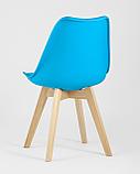 Стул Stool Group Frankfurt бирюзовый, сиденье из сочетания пластика и экокожи, ножки деревянные, фото 10