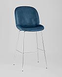 Стул барный Stool Group Beetle со спинкой маренго хромированные ножки, фото 2