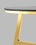 Журнальный стол Stool Group 100*50 АЛЬБА золото стекло черное закаленное каркас нержавеющая сталь, фото 5