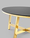 Журнальный стол Stool Group 100*50 АЛЬБА золото стекло черное закаленное каркас нержавеющая сталь, фото 6