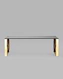 Журнальный стол Stool Group 120*60 КРОСС золото стекло smoke закаленное каркас нержавеющая сталь, фото 3