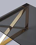 Журнальный стол Stool Group 120*60 КРОСС золото стекло smoke закаленное каркас нержавеющая сталь, фото 4