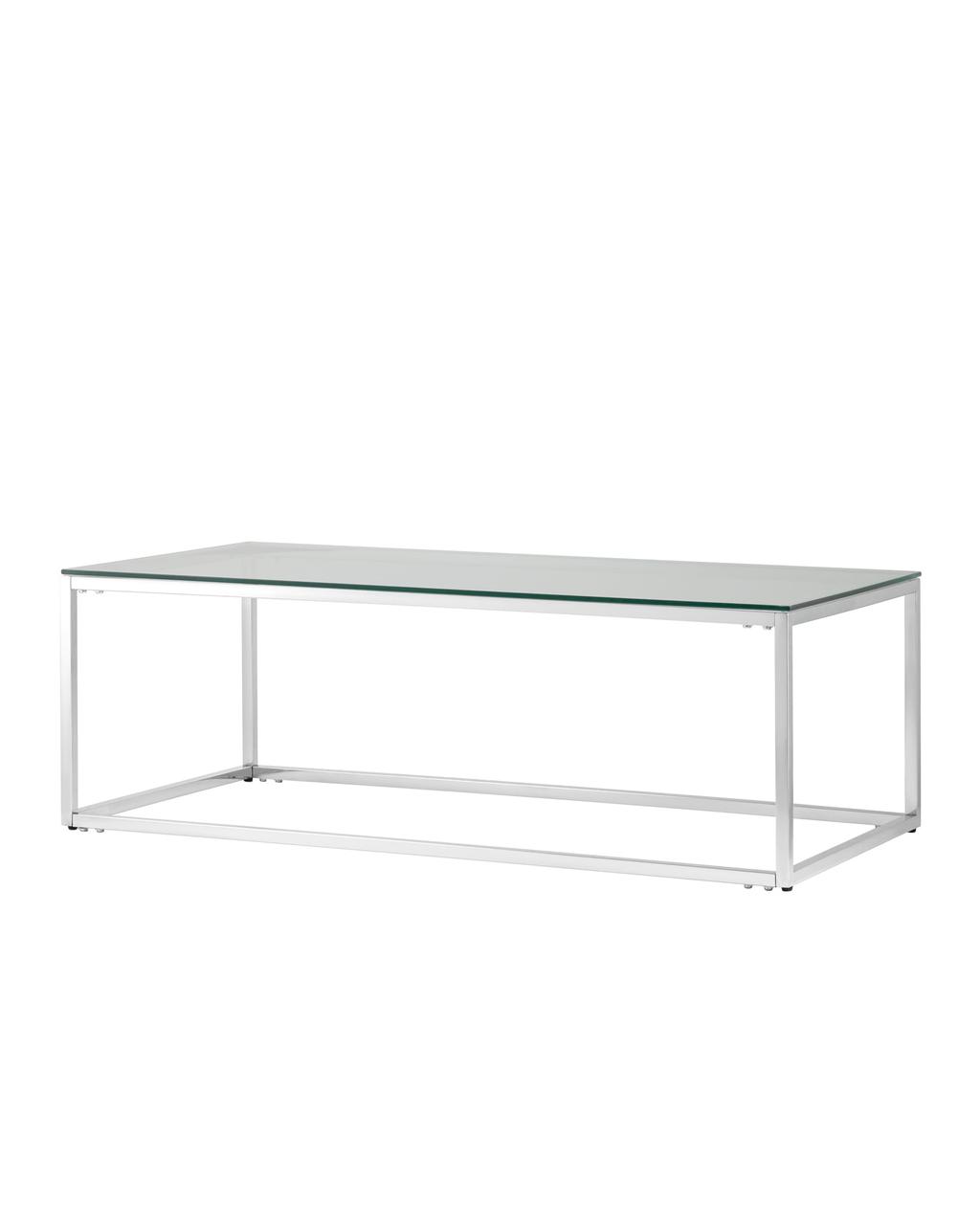 Журнальный стол Stool Group 120*60 ТАУН серебро каркас нержавеющая сталь столешница закаленное стекло