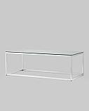 Журнальный стол Stool Group 120*60 ТАУН серебро каркас нержавеющая сталь столешница закаленное стекло, фото 2