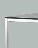 Журнальный стол Stool Group 120*60 ТАУН серебро каркас нержавеющая сталь столешница закаленное стекло, фото 4