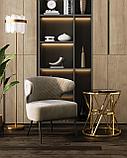 Журнальный стол Stool Group 50*50 ВИВА золото стекло черное закаленное каркас нержавеющая сталь, фото 3
