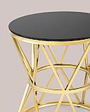 Журнальный стол Stool Group 50*50 ВИВА золото стекло черное закаленное каркас нержавеющая сталь, фото 6