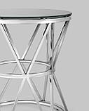 Журнальный стол Stool Group 50*50 ВИВА серебро стекло черное закаленное каркас нержавеющая сталь, фото 7