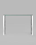Консоль Stool Group КРОСС 115*30 серебро каркас нержавеющая сталь столешница закаленное стекло, фото 3