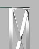 Консоль Stool Group КРОСС 115*30 серебро каркас нержавеющая сталь столешница закаленное стекло, фото 5