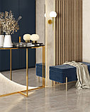 Консоль Stool Group АЛЬБА 115*30 золото стекло черное закаленное каркас нержавеющая сталь, фото 3
