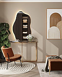 Консоль Stool Group АЛЬБА 115*30 золото стекло черное закаленное каркас нержавеющая сталь, фото 5