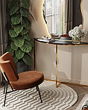 Консоль Stool Group АЛЬБА 115*30 золото стекло черное закаленное каркас нержавеющая сталь, фото 6