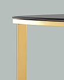 Консоль Stool Group АЛЬБА 115*30 золото стекло черное закаленное каркас нержавеющая сталь, фото 9