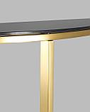 Консоль Stool Group АЛЬБА 115*30 золото стекло черное закаленное каркас нержавеющая сталь, фото 10