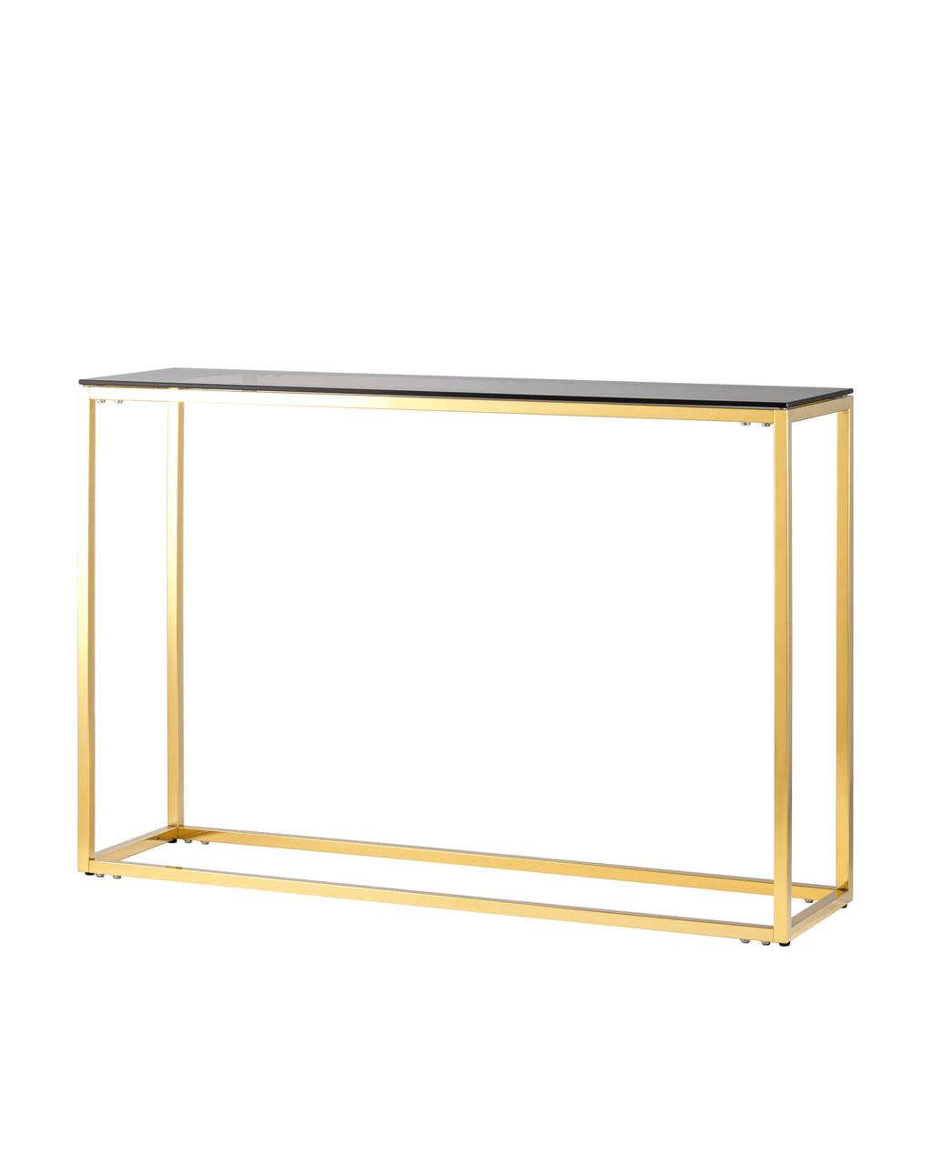 Консоль Stool Group ТАУН 115*30 золото стекло smoke закаленное каркас нержавеющая сталь