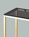Консоль Stool Group ТАУН 115*30 золото стекло smoke закаленное каркас нержавеющая сталь, фото 4
