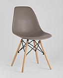 Комплект из четырех стульев Stool Group DSW темно-серый пластик каркас из металла ножки натуральный массив, фото 2
