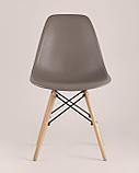 Комплект из четырех стульев Stool Group DSW темно-серый пластик каркас из металла ножки натуральный массив, фото 6