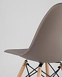 Комплект из четырех стульев Stool Group DSW темно-серый пластик каркас из металла ножки натуральный массив, фото 9