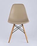 Комплект из четырех стульев Stool Group DSW бежево-серый пластик каркас из металла ножки натуральный массив, фото 6