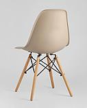 Комплект из четырех стульев Stool Group DSW бежево-серый пластик каркас из металла ножки натуральный массив, фото 8