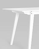 Стол Stool Group обеденный GUDI 120х75 белый деревянный массив гевеи, фото 8