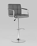 Стул барный Stool Group Малави серый, газ-лифт, обивка из искусственной кожи, фото 2