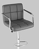 Стул барный Stool Group Малави серый, газ-лифт, обивка из искусственной кожи, фото 8