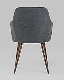 Стул Stool Group Кинг серый с подлокотниками и широкой спинкой обивка плотная ткань ножки металл, фото 7