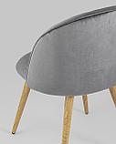 Стул Stool Group Лион Страйпс серый обивка из велюра спинка с вертикальной прострочкой каркас из оцинкованного, фото 9