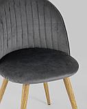 Стул Stool Group Лион Страйпс серый обивка из велюра спинка с вертикальной прострочкой каркас из оцинкованного, фото 10
