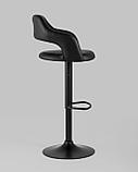 Стул барный Stool Group Рич черный регулируемый обивка экокожа ножка металл черный, фото 3