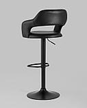 Стул барный Stool Group Рич черный регулируемый обивка экокожа ножка металл черный, фото 6