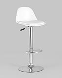 Стул барный Stool Group Смит белый регулируемый сиденье экокожа пластик ножка металл, фото 2
