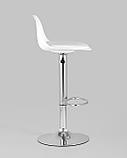 Стул барный Stool Group Смит белый регулируемый сиденье экокожа пластик ножка металл, фото 3