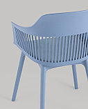 Стул Stool Group пластиковый Crocus голубой с подушкой в обивке из велюра, фото 9