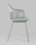 Стул Stool Group пластиковый Crocus серо-зеленый с подушкой в обивке из экокожи, фото 7