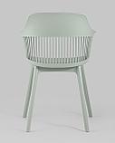 Стул Stool Group пластиковый Crocus серо-зеленый с подушкой в обивке из экокожи, фото 9