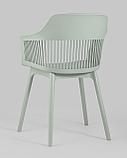 Стул Stool Group пластиковый Crocus серо-зеленый с подушкой в обивке из экокожи, фото 10