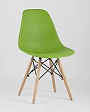 Стул Stool Group DSW зеленый, литой полипропилен, стальной каркас, массив бука, 4 шт., фото 2