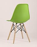 Стул Stool Group DSW зеленый, литой полипропилен, стальной каркас, массив бука, 4 шт., фото 7