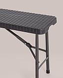 Скамейка Stool Group складная Кейт 180 коричневая, стальной каркас, сиденье пластик, полиэтилен высокой, фото 6
