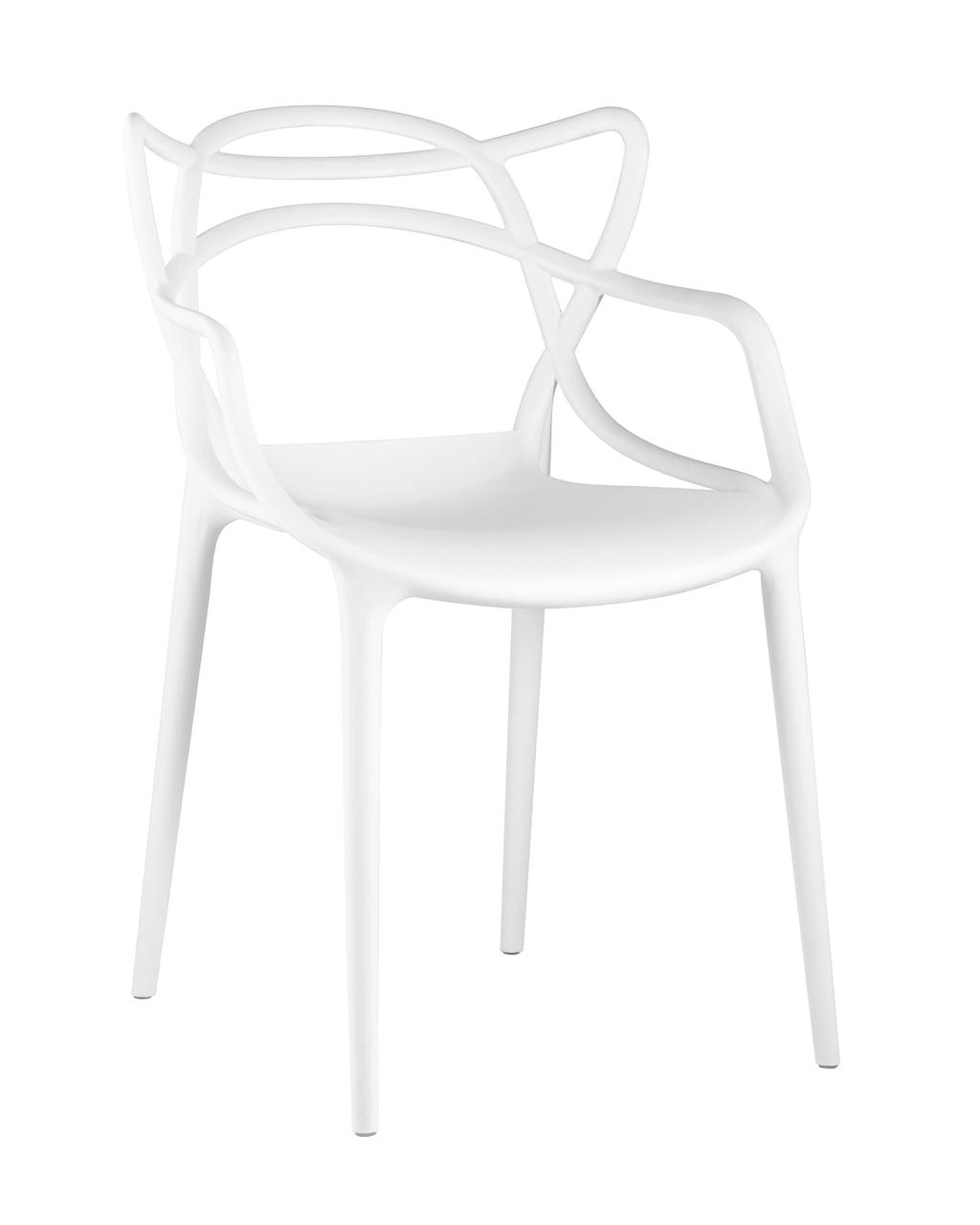 Стул Stool Group пластиковый Masters (Мастерс) белый с декорированной спинкой ножки пластик
