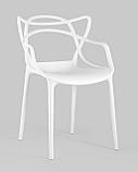 Стул Stool Group пластиковый Masters (Мастерс) белый с декорированной спинкой ножки пластик, фото 2