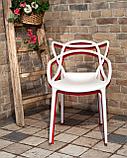 Стул Stool Group пластиковый Masters (Мастерс) белый с декорированной спинкой ножки пластик, фото 4