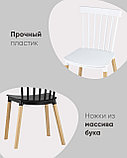 Стул Stool Group пластиковый Field темно-бирюзовый ножки из массива бука, фото 3